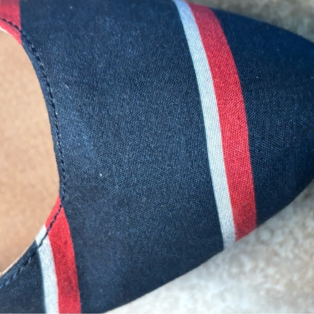 Free People Women's Navy and Red boho Striped clogs heels - Picture 6 of 6